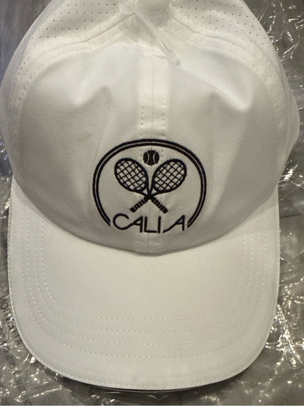 Women's CALIA White & Black Tennis Ponytail Cap One Size